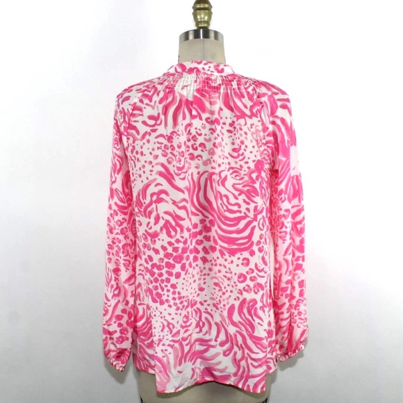 Lilly Pulitzer Pink Light Long Sleeve Blouse S - Picture 4 of 7